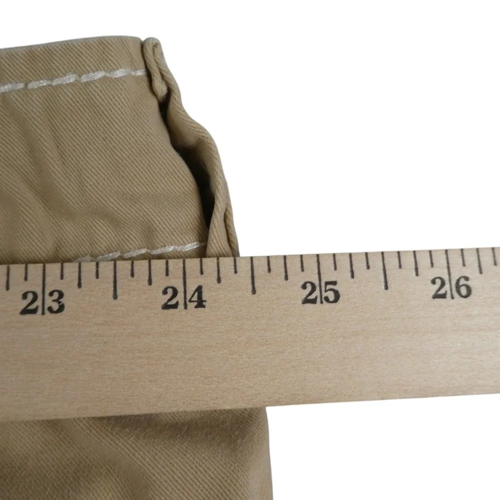 True Religion Shorts Mens 50 Tan Cargo Cotton Drawstring Flap Pocket Utility EUC